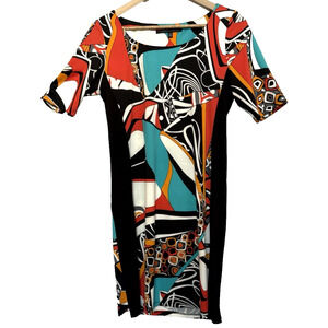 Katherine Barclay Abstract Art To Wear Mini Shift Dress Size S Resort Artsy Prep
